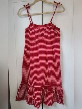 GAP Red and White Striped Nap Dress
